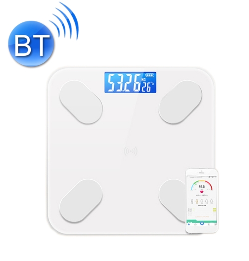 

Smart Bluetooth Weight Scale Home Body Fat Measurement Health Scale Battery Model(White True Class)