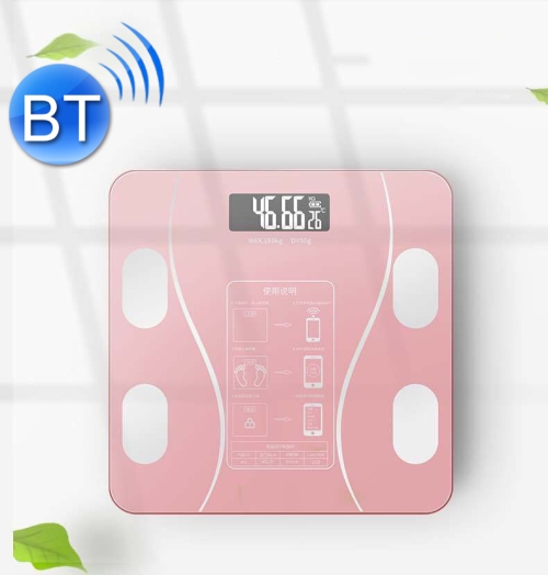 

Smart Bluetooth Weight Scale Home Body Fat Measurement Health Scale Solar + Charge Model(Curve Pink)