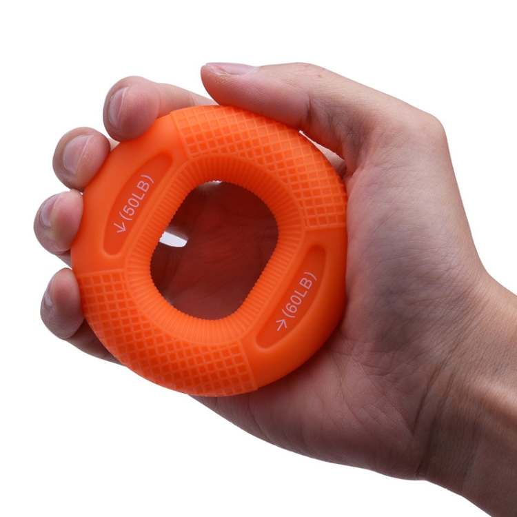 

2 PCS Adjustable Strength Silicone Gripper Arm Muscle Strength Rehabilitation Training Fitness Equipment, Colour: 50 / 60LB（Orange）