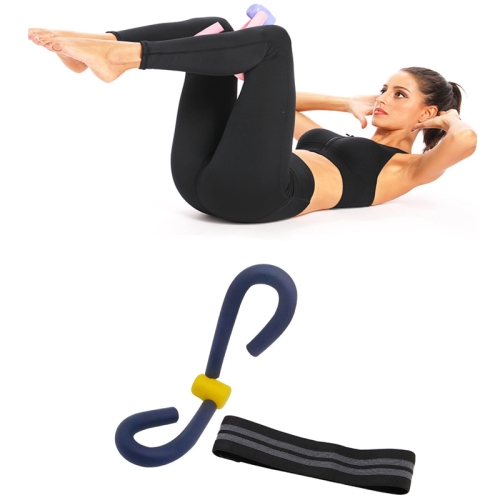 

2 in 1 Stovepipe Device + Squat Resistance Band Hip Lift And Abdomen Fitness Exercise Equipment Set(Deep Blue)