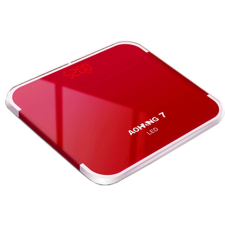 

AOHANG7 USB Weight Scale With LED Hidden Screen Tempered Glass Body Scale(Red)