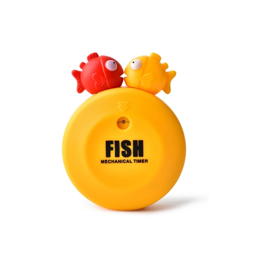 

2 PCS Animal Cartoon Mechanical Timer Refrigerator Magnet Timer Kitchen Reminder, Specification: Bubble Fish (Orange)