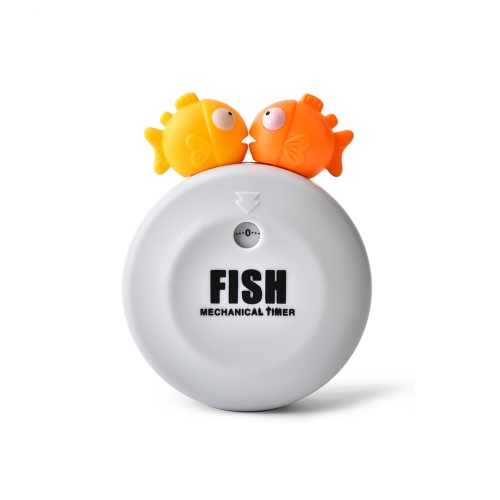 

2 PCS Animal Cartoon Mechanical Timer Refrigerator Magnet Timer Kitchen Reminder, Specification: Bubble Fish (Gray)