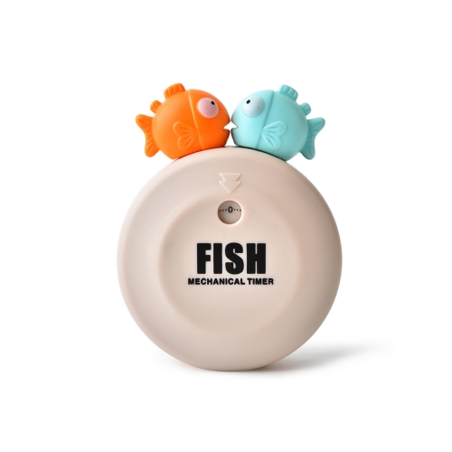 

2 PCS Animal Cartoon Mechanical Timer Refrigerator Magnet Timer Kitchen Reminder, Specification: Bubble Fish (Beige)