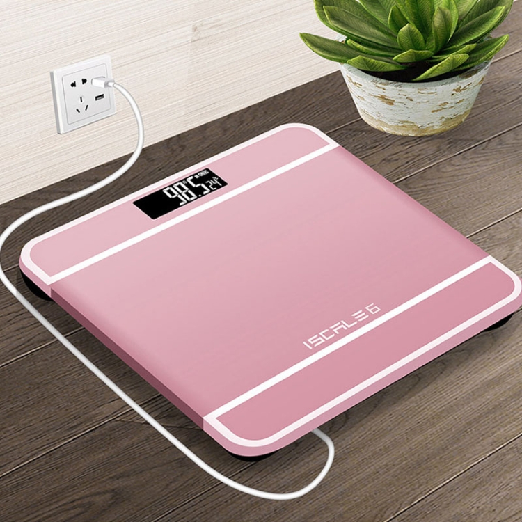 

ISCRLE6 USB Human Body Accurate Scale Home Scale Smart Health Scale(Rose Gold )