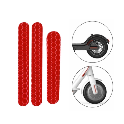 

5 PCS Scooter Stickers Reflective Cursor Scooter Mudguard Reflective Sticker For Ninebot ES2 (Red)