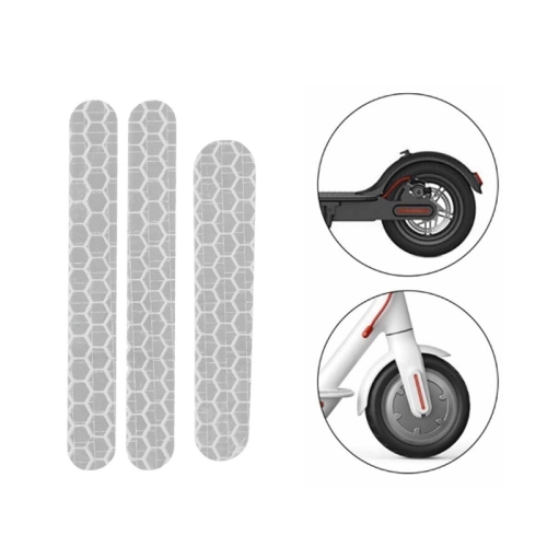 

5 PCS Scooter Stickers Reflective Cursor Scooter Mudguard Reflective Sticker For Ninebot ES2 (White)