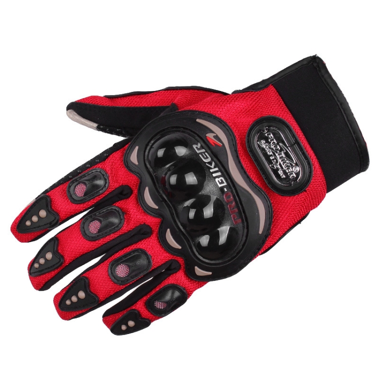

PRO-BIKER Motorcycle Full Finger Gloves Outdoor Cycling Locomotive Anti-Fall Gloves, Size: L(Red)
