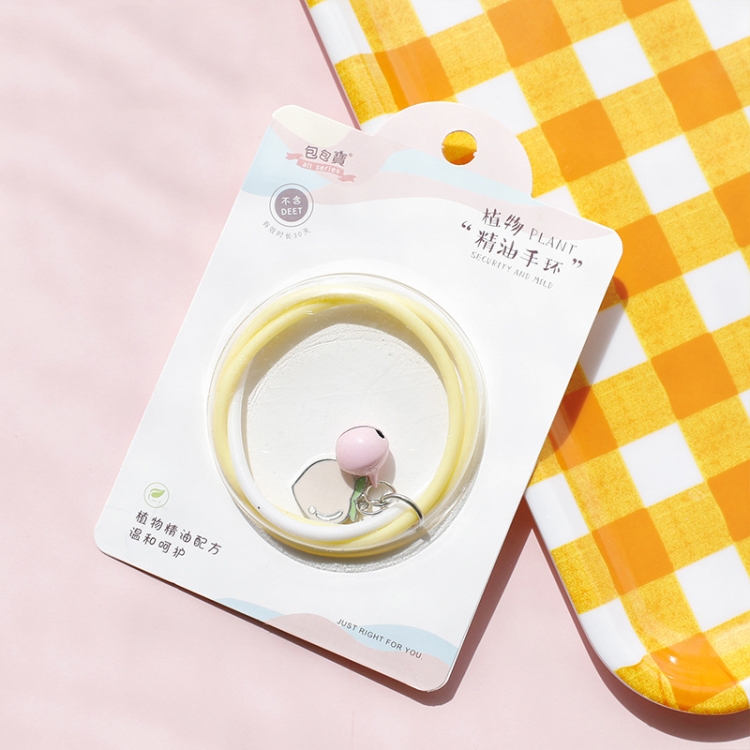 

5 PCS 2256 Summer Anti-Mosquito Bracelet Negative Ion Fragrance Plant Essential Oil Mosquito Repellent Bracelet(3366A Peach)