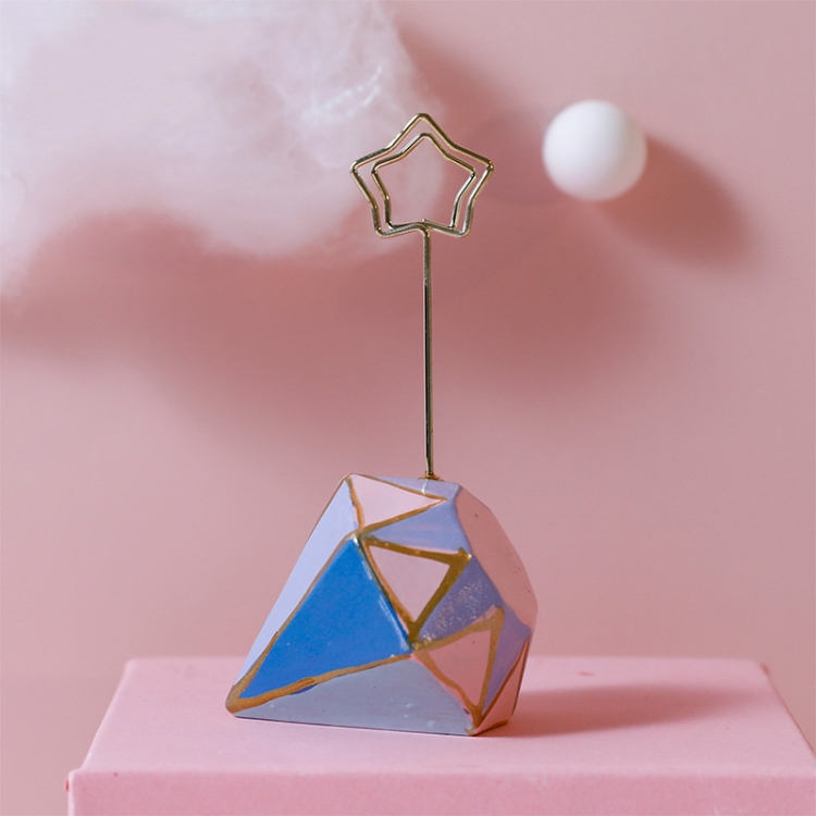 

2 PCS 6650 Cute Cartoon Shape Photo Clipper Name Card Clip Desktop Decorative Small Ornaments(Diamond)