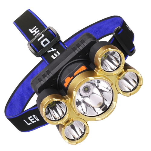 

Large-Caliber Rechargeable LED Emergency Fishing Headlamp Strong Long-Shot Headlamp Head-Mounted Safety Miner Lamp(Plastic 5 LED Headlamp)