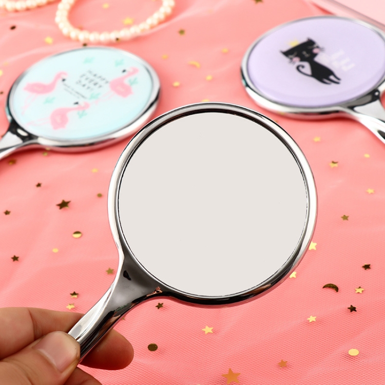 

5 PCS Mini Handle Vanity Mirror Portable Hand-held Vanity Mirror Random Pattern Delivery