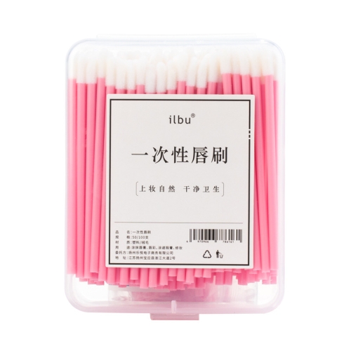 

Ilbu 2 Packs Disposable Portable Lip Brush Stick Beginner Lipstick Glaze Lip Liner Stick, Specification: 50PCS/Packs(Pink)