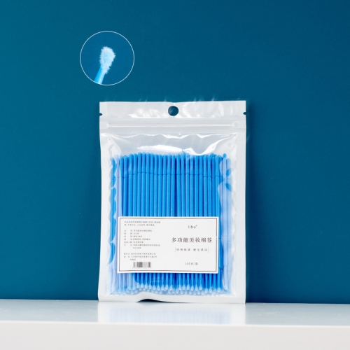 

5 PCS Makeup Disposable Nano Cotton Swabs Semi-permanent Tattoo Beauty Cleansing Swabs, Specification: Large Blue/100 PCS/Bag