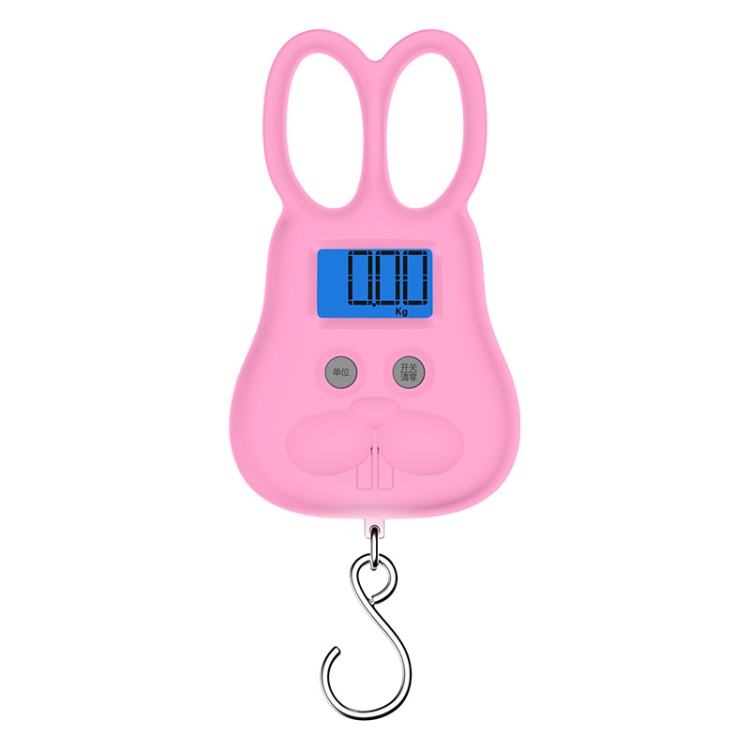 

2 PCS Rabbit Shape Electronic Scale Express Scale Cartoon Portable Hanging Scale Battery Style(Pink)