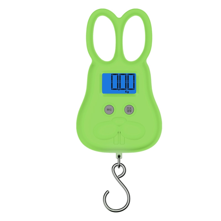 

2 PCS Rabbit Shape Electronic Scale Express Scale Cartoon Portable Hanging Scale Battery Style(Green)