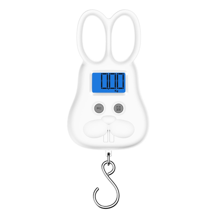 

2 PCS Rabbit Shape Electronic Scale Express Scale Cartoon Portable Hanging Scale Charge Style(White)