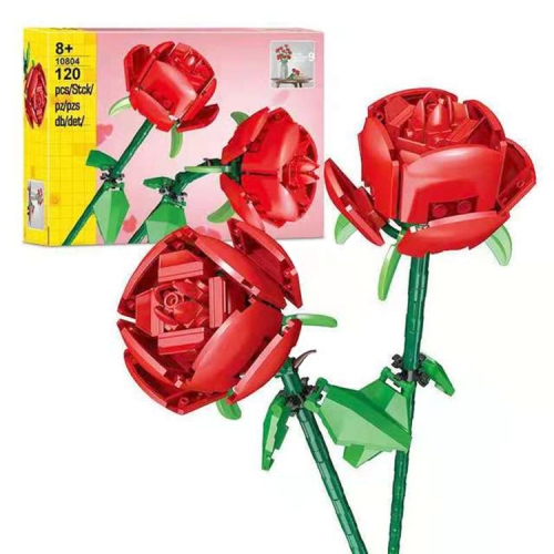 

Building Blocks Flowers Valentine Day Gifts Adult Decompression DIY Bouquet Small Particle Building Blocks, Style: 2 Roses