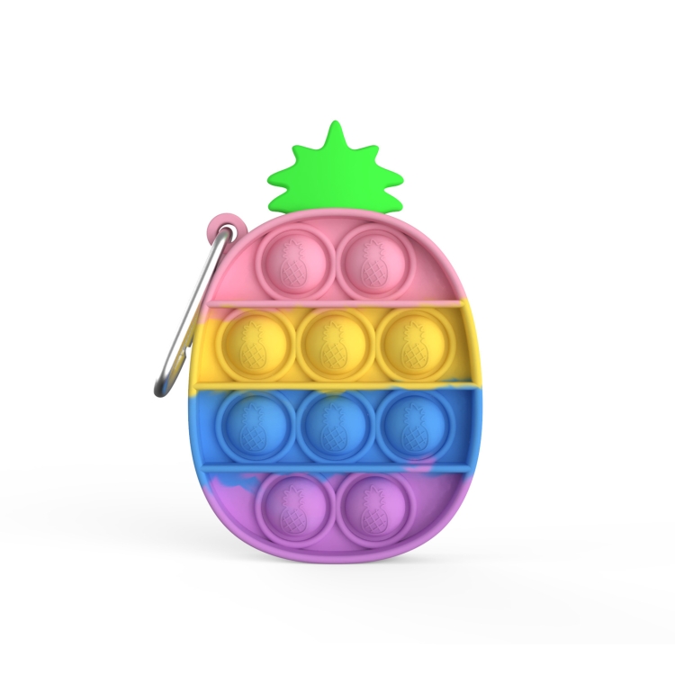 

5 PCS Finger Press Bubble Keychain Desktop Educational Toys For Children, Colour: Pineapple Rainbow