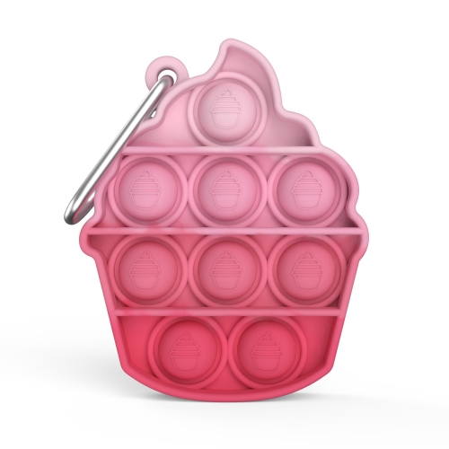 

5 PCS Finger Press Bubble Keychain Desktop Educational Toys For Children, Colour: Cake Rose Red