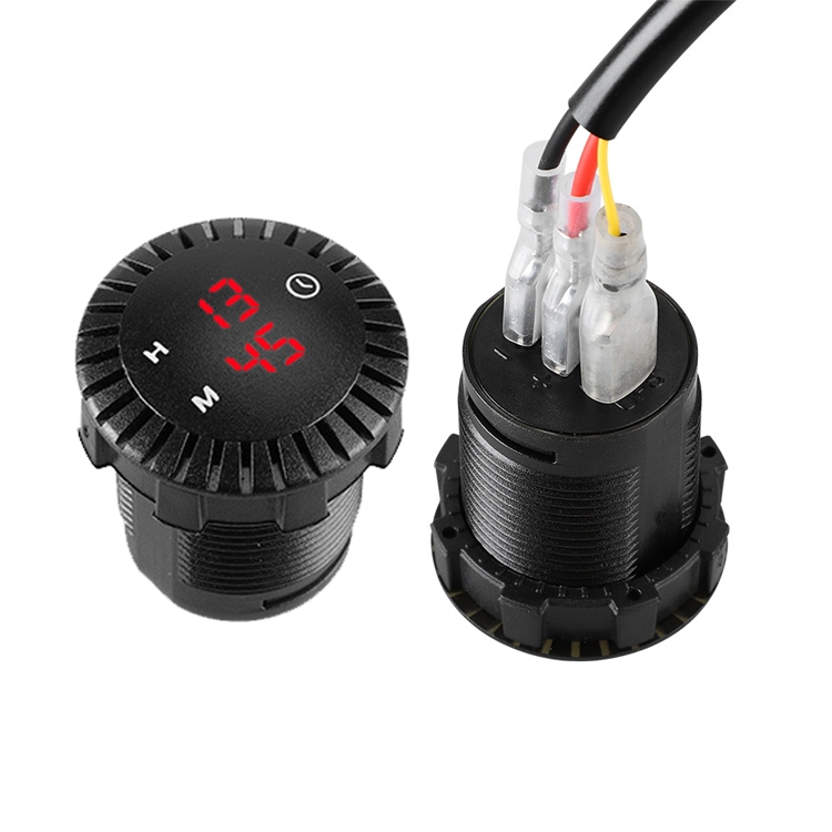 

Car Time Display Car Truck Ship 12-24V Modification Accessories Red Light With Line