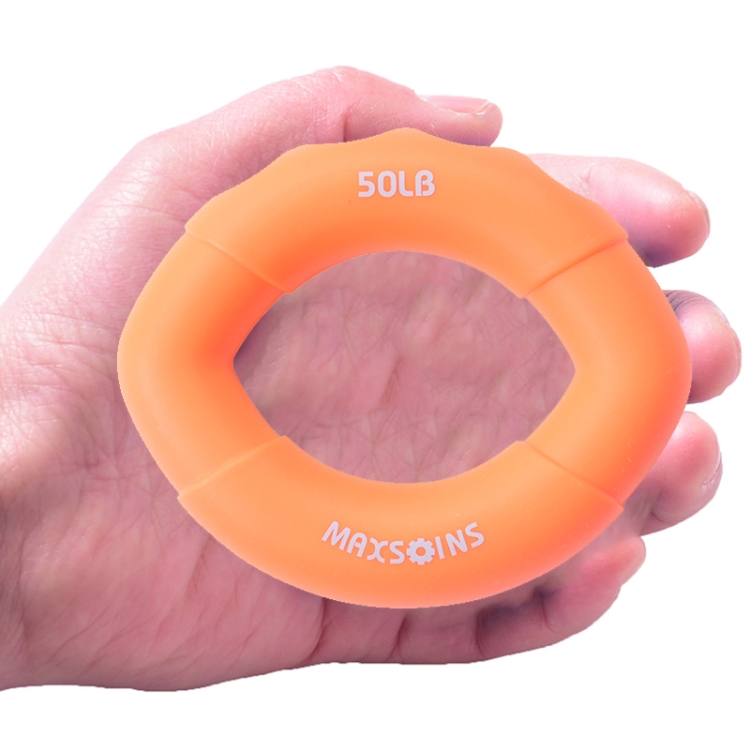 

2 PCS MAXSOINS MXO-009898 Silicone Finger Exercise Grip Device Olive Shape Rehabilitation Finger Pinch Device, Specification: 50LB(Orange)