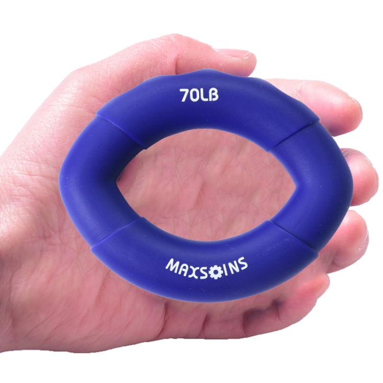 

2 PCS MAXSOINS MXO-009898 Silicone Finger Exercise Grip Device Olive Shape Rehabilitation Finger Pinch Device, Specification: 70LB(Blue)