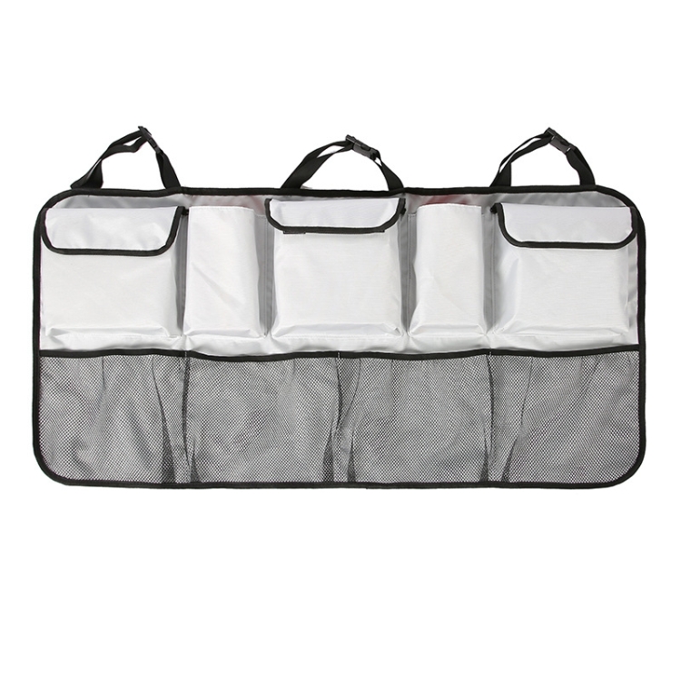

Car Seat Rear Storage Hung Bag Car Waterproof Storage Net Bag, Colour: Upgrade Gray
