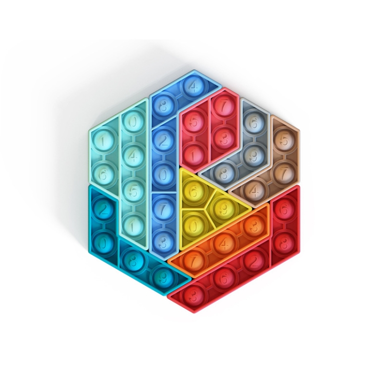 

2 PCS Finger Press Bubble Puzzle Toy Desktop Educational Toy For Children, Colour: Wisdom Puzzle Hexagon Colorful