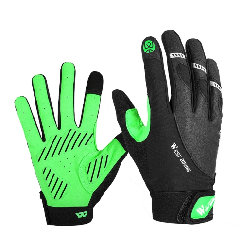 

WEST BIKING YP0211209 Bicycle Gloves Shock Absorber Anti-Slip Touch Screen Glove, Size: M(Green Black)