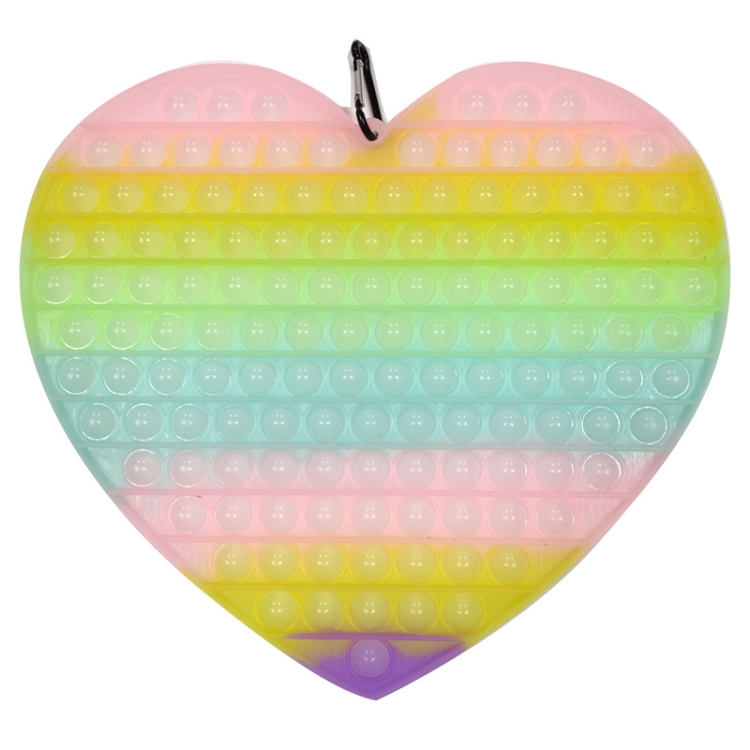 

30cm Large Rainbow Color Finger Pressing Bubble Educational Toy For Children 30cm Rainbow Night Heart