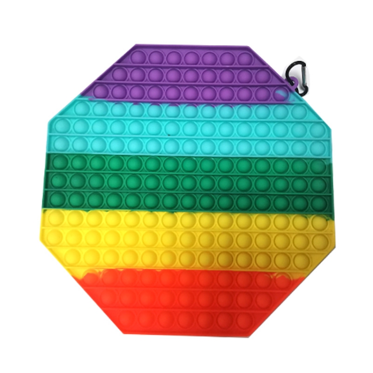 

30cm Large Rainbow Color Finger Pressing Bubble Educational Toy For Children 30cm Octagon Rainbow