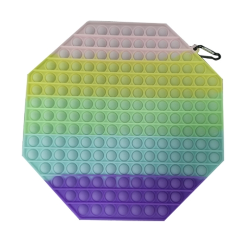 

30cm Large Rainbow Color Finger Pressing Bubble Educational Toy For Children 30cm Octagon Luminous Rainbow