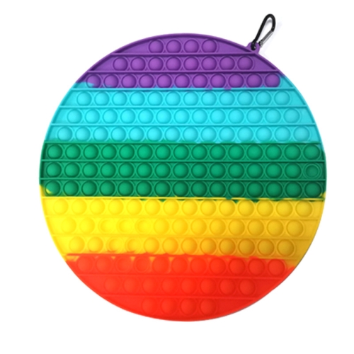 

30cm Large Rainbow Color Finger Pressing Bubble Educational Toy For Children 30cm Round Rainbow