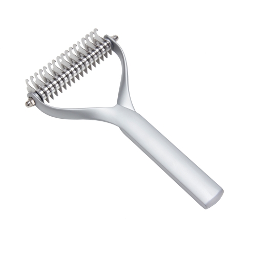 

Pet Comb Zinc Alloy Double-Sided Cat Dog Cleaning Beauty Hair Removal Comb, Specification: Silver Large(Ordinary Packaging)