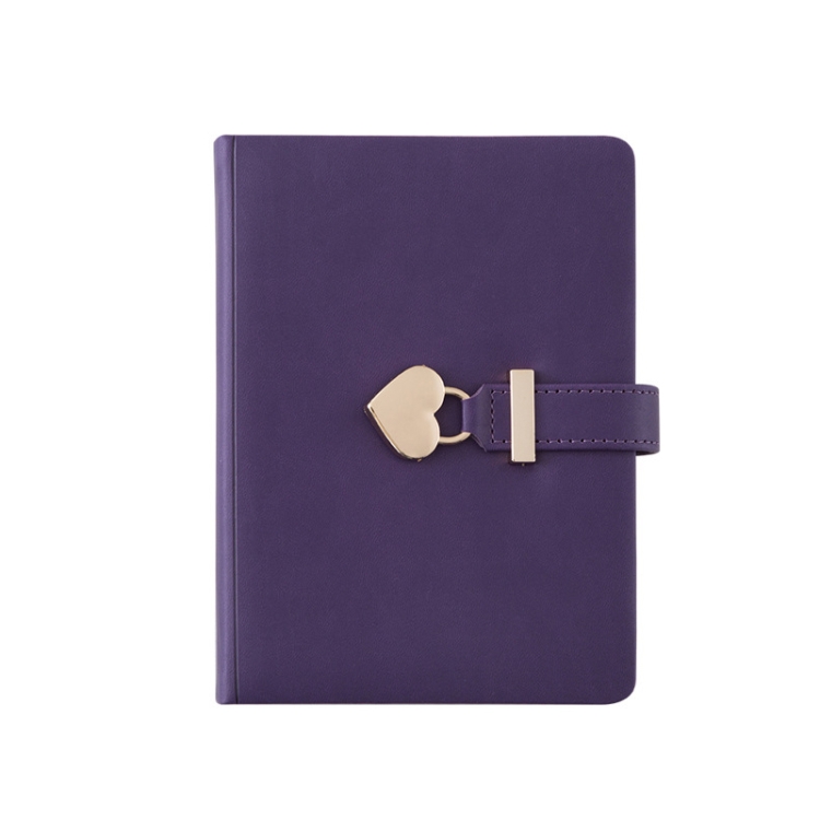 

8032 Couple Notebook With Lock Hardcover Notepad Handbook(Purple)