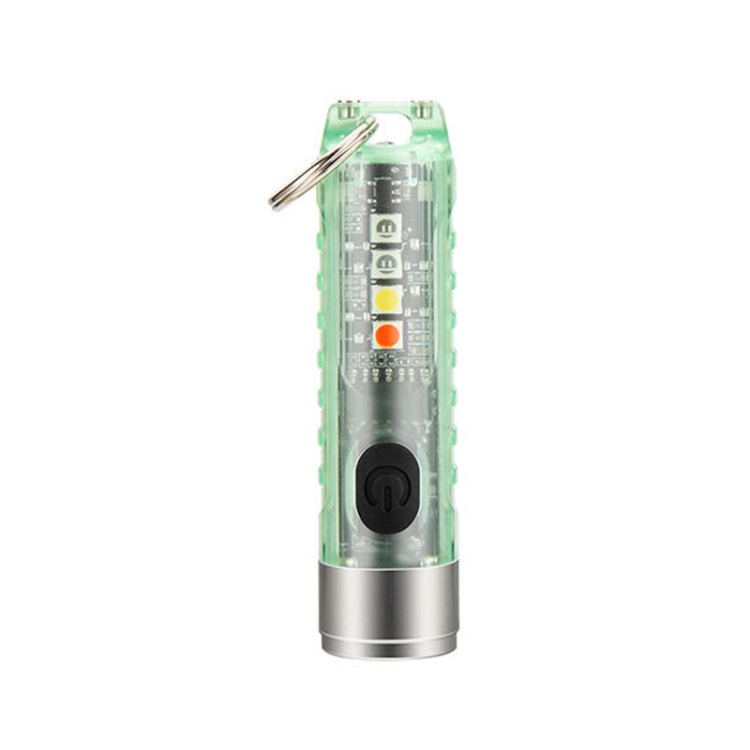 

S11 USB Keychain Mini Flashlight Portable Fluorescent Detection Light Banknote Detector Emergency Multifunctional Flashlight(Transparent Green)