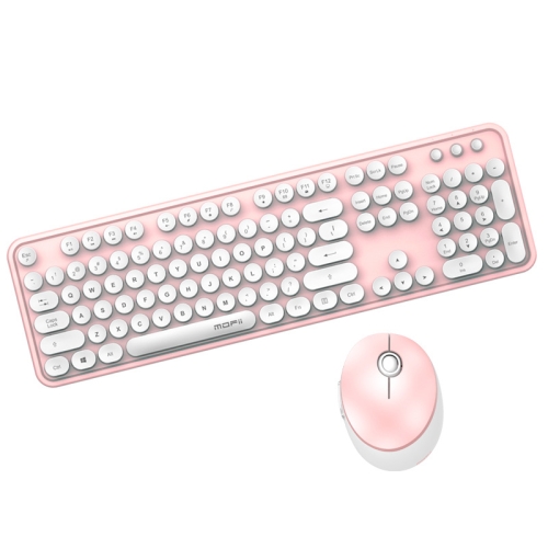 

Mofii Sweet Wireless Keyboard And Mouse Set Girls Punk Keyboard Office Set, Colour: White Pink Ordinary Version