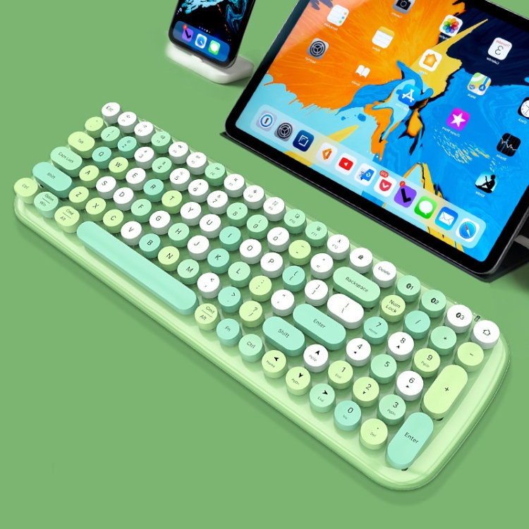 

MOFii CANDY-BT 100-Keys Wireless Bluetooth Keyboard, Support Simultaneous Connection of 3 Devices( Green Mixed Version)