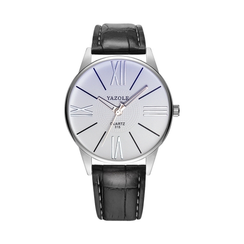 

YAZOLE Men Business Quartz Watch(315 White Tray Black Belt)
