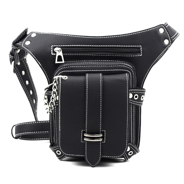 

HG051 Steampunk Retro Waist Bag Outdoor One-Shoulder Messenger Bag(Black)