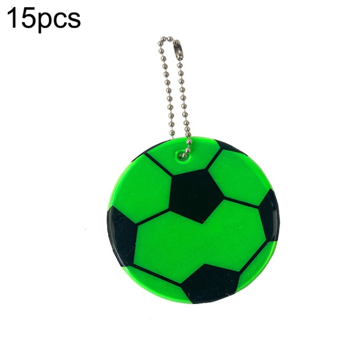 

15 PCS Football Style PVC Reflective Keychain Student Schoolbag Night Reflective Pendant Random Colour Delivery(6cm)