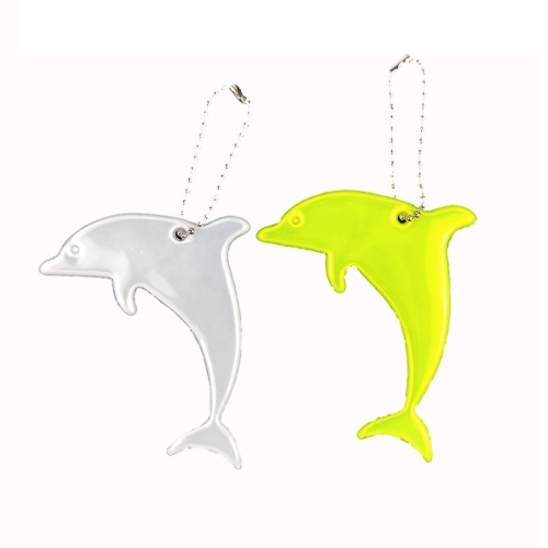 

10 PCS Dolphin Reflective PVC Keychain Student Schoolbag Charm Random Colour Delivery(7cmx9cm)