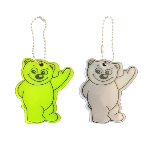 

10 PCS Bear Type Waterproof Reflective Pendant Schoolbag Ornaments Night Riding Traffic Safety Reflector Random Colour Delivery