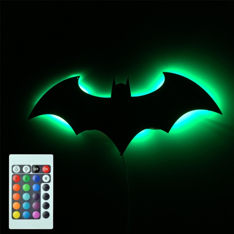 

Remote Control Batman Mirror Decoration Light LED Colorful Color Changing Wall Light(Large)