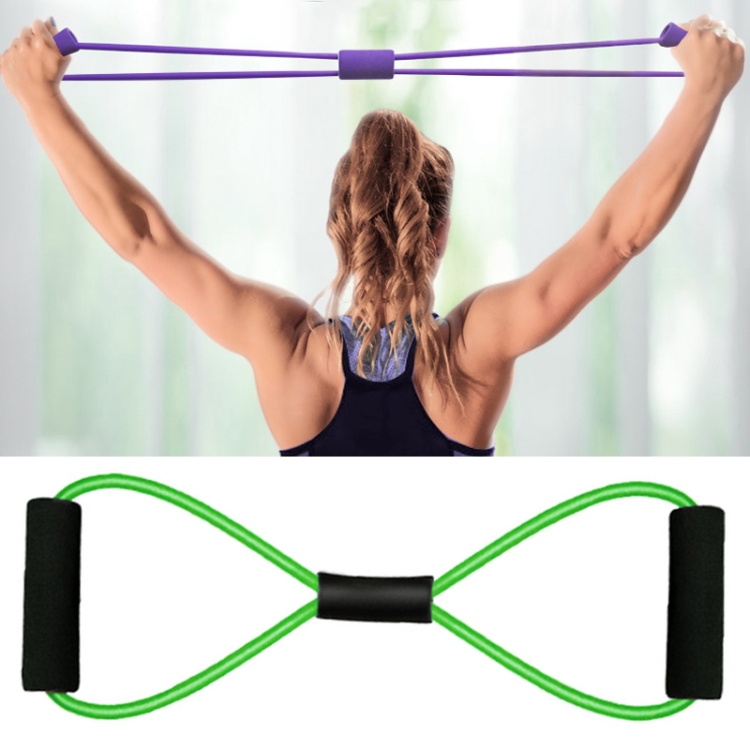

10 PCS Yoga Supplies 8-Word Tension Rope Tier Force Training To Make Chest Tube(Monochrome Green )