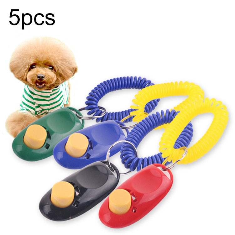 

5 PCS Dog Training Clicker Pet Vocalization Cat And Dog Training Device Pet Training Supplies(Random Color Delivery)