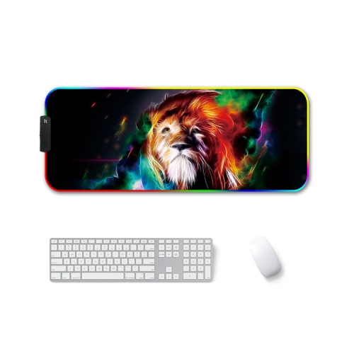 

250x350x4mm F-01 Rubber Thermal Transfer RGB Luminous Non-Slip Mouse Pad(Colorful Lion)