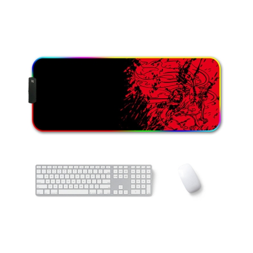 

260x390x4mm F-01 Rubber Thermal Transfer RGB Luminous Non-Slip Mouse Pad(Red Fox)