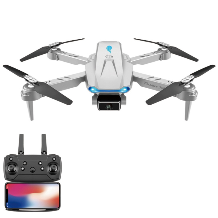 

S89 4K HD Aerial Folding UAV Air Pressure Fixed Altitude Remote Control Quadcopter, Model: No Camera 1 Battery (Gray)
